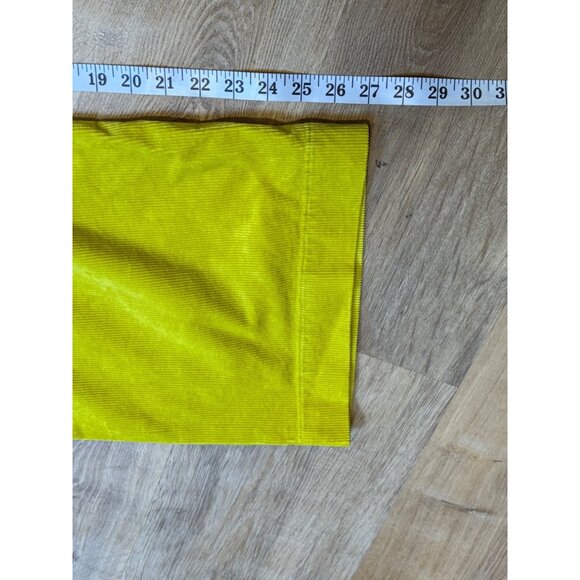 Anthropologie Chartreuse Yellow The Colette Cropped Wide-Leg Corduroy Pants 32T - Picture 3 of 8